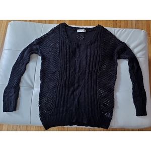 Black open knit sweater